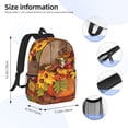 thumbnail image 4 of Rateoe Autumn Bouquet Pumpkin For Thanksgiving Pattern Student Backpack Water-resistant Backpack 15-inch Laptop Backpack Lightweight Adjustable School Backpack, 4 of 4