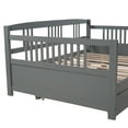 thumbnail image 5 of Full Wood Daybed with Roll Out Twin Trundle, Trundle Daybed Full Size, Standard Full Bed Frame, No Box Spring Required Sturdy Sofa Bed for Bedroom Living Room, 5 of 7
