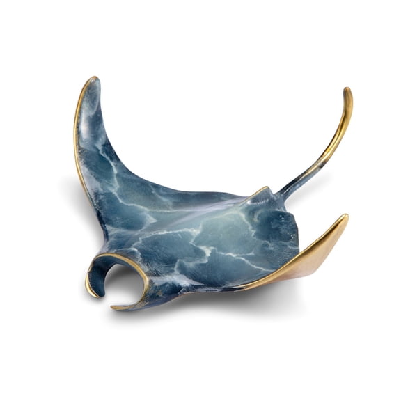 Swift Stingray Figurine Brass 6 Inch Tabletop Decor