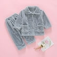 thumbnail image 3 of Toddler Boys Girls Winter Warm Flannel Soft Homewear Pajama 2 Piece Set Matching Sleepwear Set Tops+Pants Outfits, 3 of 3