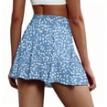 thumbnail image 6 of Domzest Women's Pleated Athletic Skirts High Waisted Tennis Skirt Bohemian Floral Print designs for Golf Running Workout Blue L, 6 of 6