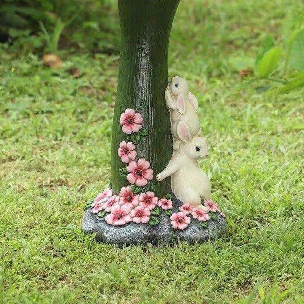 Bird Bath for Outside, Resin Rabbit Frog Ornament Birdbath, Antique Garden Bird Bath Bowl Statue Bird Drinking Feeder Decoration for Outdoor Patio Yard Lawn Backyard Desktop Tabletop Shelf