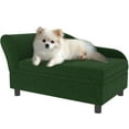 thumbnail image 2 of PawHut Fancy Dog Bed for Small Dogs with Hidden Storage, Small Dog Couch with Soft Foam, Dog Sofa Bed, Cushy Dog Bed, Pet Furniture for Puppies, Green, 2 of 9