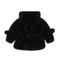 thumbnail image 6 of IROINNID Toddler Girls Solid Color Thicken Plush Cute Keep Warm Winter Hoodie Hairball Thick Coat Cloak, 6 of 6
