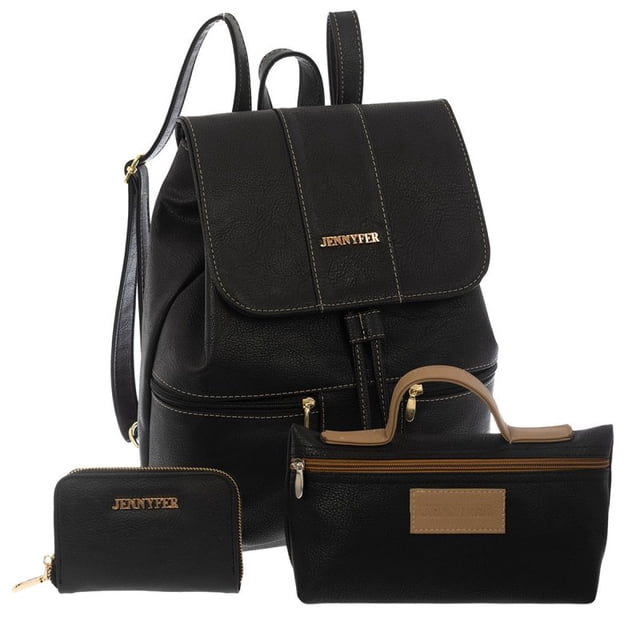 Set Bolsa Backpack Jennyfer 8472-1PAQ Negro