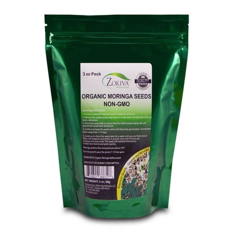 Moringa Seeds Organic Non-GMO 3 oz Pack In Resealable