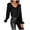 Black, variant on Womens Sweatshirt Fashion V Neck Long Sleeve Back Lace Up Splicing Flared Sleeve Sweater Blouse Black,S