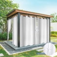 thumbnail image 6 of Grey Striped Outdoor Curtains for Patio Waterproof,Windproof Privacy Curtains with Weighted Bottom,Modern White Striped Abstract Art Aesthetics Outside Drapes for Picnic Garage Yard 54"x108" 2 Panel, 6 of 8