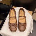 thumbnail image 2 of YOUYEDIAN Mary Jane Shoes Women Vesatile Bowtie Deco Comfy Casual Slip On Low Heel Flats Square Toe Fashion Dress Shoes, 2 of 5