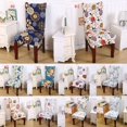 thumbnail image 1 of Flower Printed Spandex Stretch Dining Chair Protector Cover Removable Washable Dining Room Shabby Chair Slipcover Decoration, 1 of 5