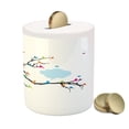thumbnail image 3 of Colorful Piggy Bank, Winged Birds Sitting and Tweeting on the Leafless Winter Tree with Fluffy Clouds, Ceramic Coin Bank Money Box for Cash Saving, 3.6" X 3.2", Multicolor, by Ambesonne, 3 of 4