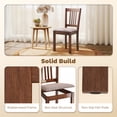 thumbnail image 4 of HOMCOM Dining Chairs Set of 2, Upholstered Kitchen Chairs with Rubberwood Frame, Padded Seat and Slat-Back for Living Room, Dining Room, Walnut, 4 of 9