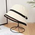 thumbnail image 3 of Sombrero de pescador para mujer, informal, de algodón, protector solar, para pesca, playa al aire libre. Blanco, 3 of 9