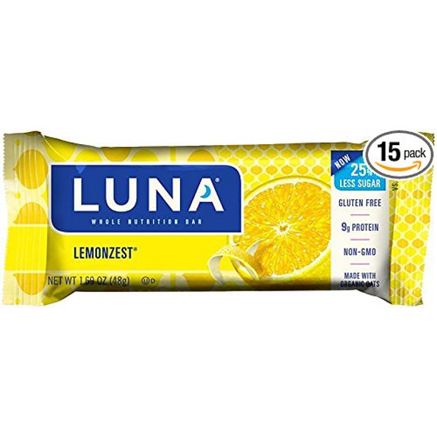 36 PACKS LUNA BAR Gluten Free Bar Lemon Zest