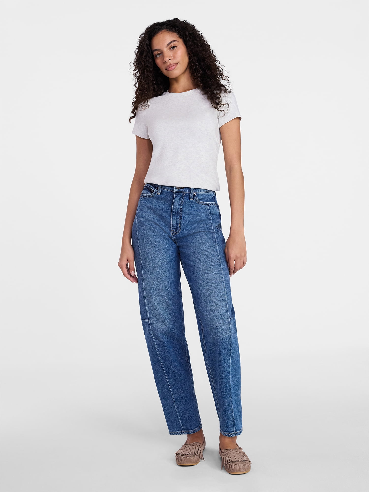 Time and Tru Women's Slim Fit Crewneck Tee with Short Sleeves, Sizes XS-XXXL