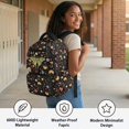thumbnail image 4 of Xixirimido Kids School Backpack, 17" Large Capacity Bookbag, Multi Pockets School Bag for Boys Girls Teens Preschool Elementary Middle High School, Moth Wildflower Mushroom, 4 of 8