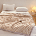 thumbnail image 6 of Kumdkd Pure Cotton Summer Quilt, 59x79" Lightweight Thin Blanket, Machine Washable Cool Bedspread for Air Conditioned Rooms, Plaid Pattern Twin Size Quilt, All Season Light Quilt, 6 of 6