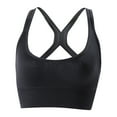 thumbnail image 6 of huanledash Sports Bra Solid Color Breathable Stretchy Padded Intimacy Shockproof Soft High Elasticity U-shaped Lady Bra Daily Wear Clothes, 6 of 8