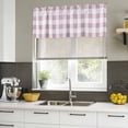 thumbnail image 5 of Pink Plaid Valances for Windows, Decorative Rod Pocket Window Valance Curtains, Spring Summer Farmhouse Buffalo Checkered Short Curtain Drapes for Kitchen/Living Room, 2 Panels, 54" W x 18" L, 5 of 8