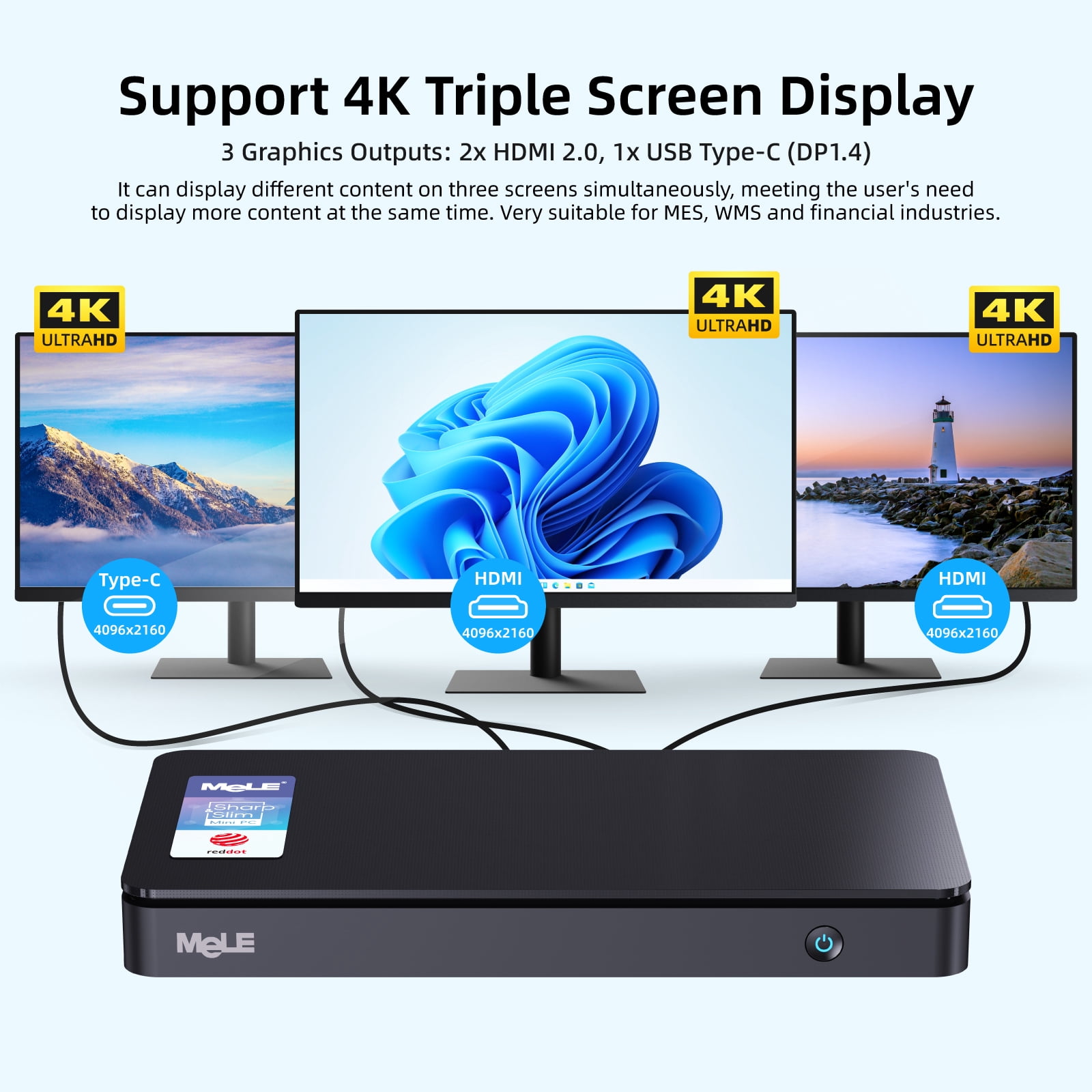 MeLE Slim Mini PC Overclock3C, Celeron N5095 32GB 512GB 4K UHD Mini Desktop Computer