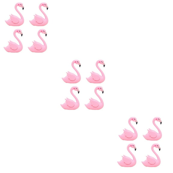 Raindrops 12 pcs  Plastic Flamingo Car Adornment Adorable Cake Decor Fashion Flamingo Cake Ornament (Opening Wings)