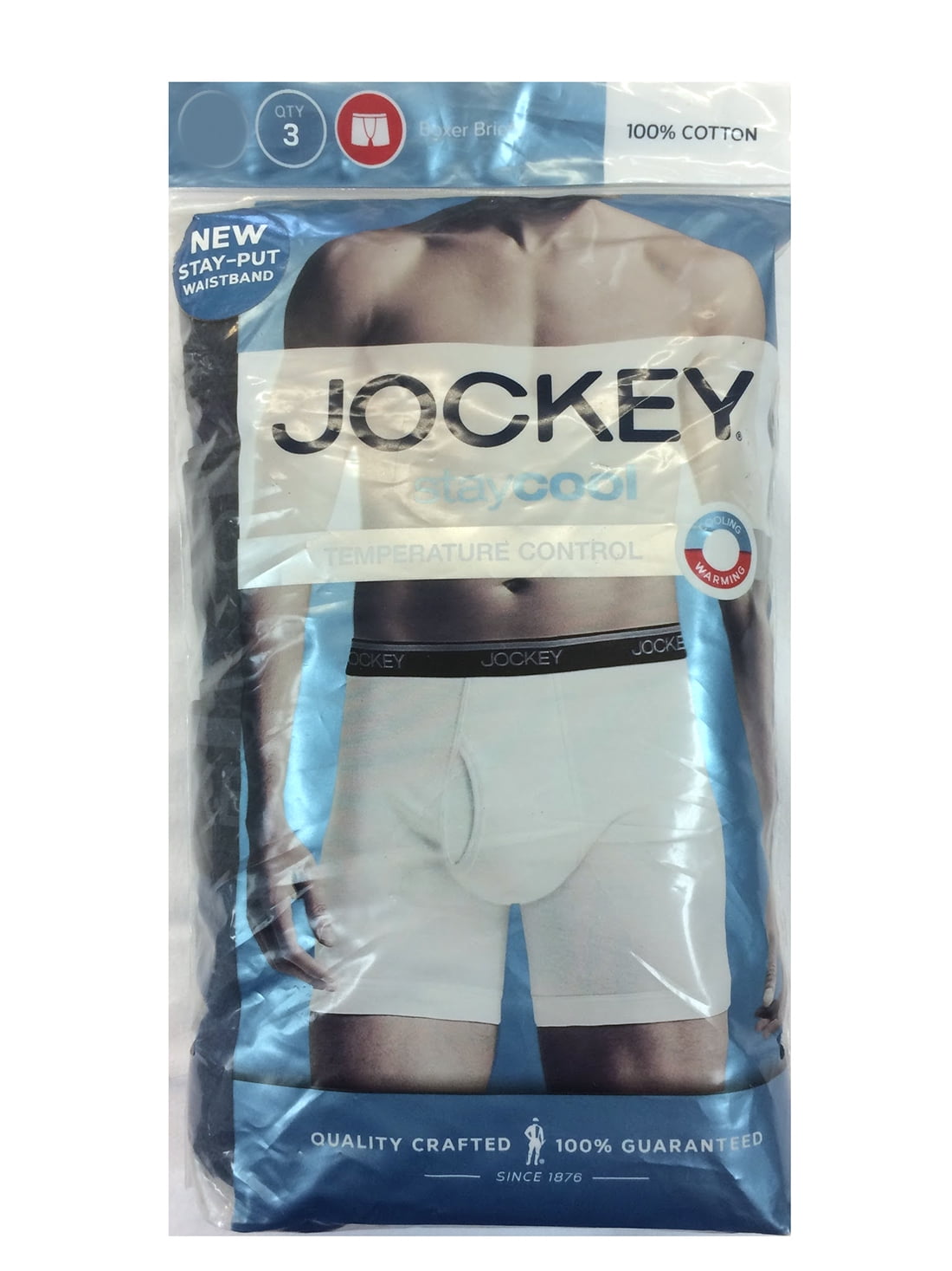 Jockey Men's Underwear Staycool Boxer Brief - 3 Pack, Assorted, M ...
