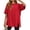 Red, variant on Solid Raglan Sleeve Women Crewneck Loose T-shirt Split Sport Oversize Tee Tops