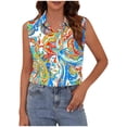 thumbnail image 3 of Xuyuer Women's Sleeveless Button Down Shirts V Neck Front Collared Dressy Casual Blouses Loose Office Business Tank Tops 2026, 3 of 6