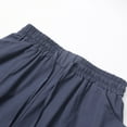 thumbnail image 5 of vigerkar Women's Linen Summer Shorts Casual Bermuda Wide Leg Mid Length High Waisted Drawstring Quick Dry Short with Pocket Navy, S, 5 of 9