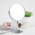 thumbnail image 2 of Espejo de tocador de baño independiente de doble cara con pedestal, para maquillaje y afeitado, con visión normal y aumento de 3X., 2 of 5