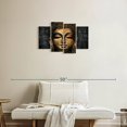 thumbnail image 2 of Elephant Stock Gold Stained Buddha Head Wall Art - Horizontal Multi Panel Canvas - Living Room Wall Decor - People Multi Panel - Gray And Black Decor - 30" x 18", 2 of 4