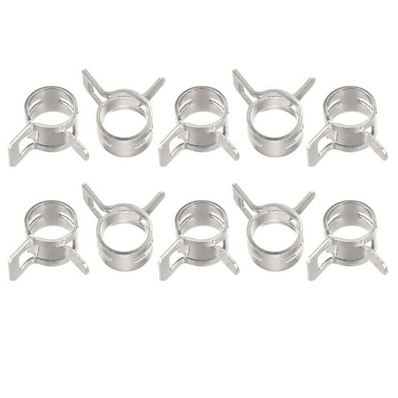 

Uxcell Spring Hose Clamp 65Mn Steel 9mm Low Pressure Air Clip Clamps Fuel Lines Vacuum Hoses Nickel Plated 10 Pack