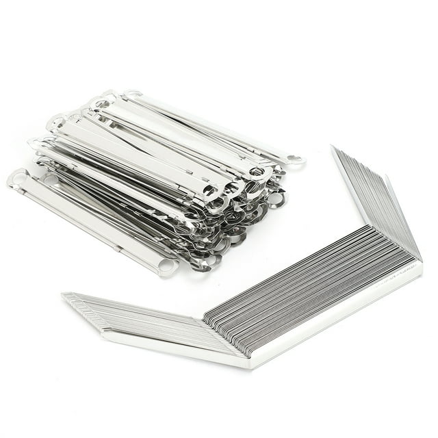 50 Uds sujetadores de archivos Clip de carpeta de hierro de 2 orificios abrazadera de encuadernación de punta de papel paso de orificio de 80mm para 350 hojas de papel A4