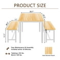 thumbnail image 6 of AWQM Dining Table Set with Two Benches, Kitchen Table Set for 4-6 Persons for Home, Kitchen and Dining Room,Beige, 6 of 6