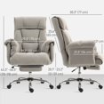 thumbnail image 2 of Ergonomic High Back Executive Office Chair with Retractable Footrest, Reclining Swivel Desk Chair in Soft Grey Flannel, Space-Saving Foldable Design for Home Office or Study, 2 of 7