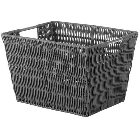Check Small Tote - Whitmor Rattique Small Storage Tote Grey