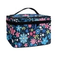 thumbnail image 2 of HELLHERO Travel Cosmetic Bags Polyester Wide Open Portable Pouch Wind-blue Powdered Flowers Unisex, 2 of 6