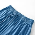 thumbnail image 4 of Tnhcen Women's Solid Color Drawstring Capri Pants Casual Elastic Waist Lounge Pants for Home Sleep M-2XL, 4 of 6