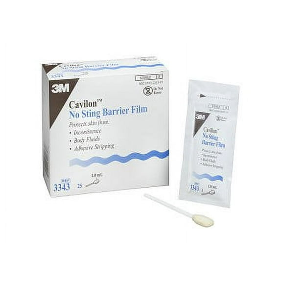 Skin Barrier Applicator 3mâ„¢ Cavilonâ„¢ No Sting 26 To 62% Strength Hexamethyldisiloxane / Isooctane / Acrylate Terpolymer / Polyphenylmethylsiloxane Individual Packet Sterile(100/ca)