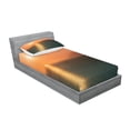 thumbnail image 2 of Ambesonne Nautical Fitted Sheet & Pillow Sham Set, Sunrise over Ocean, Twin, Orange Blue, 2 of 2
