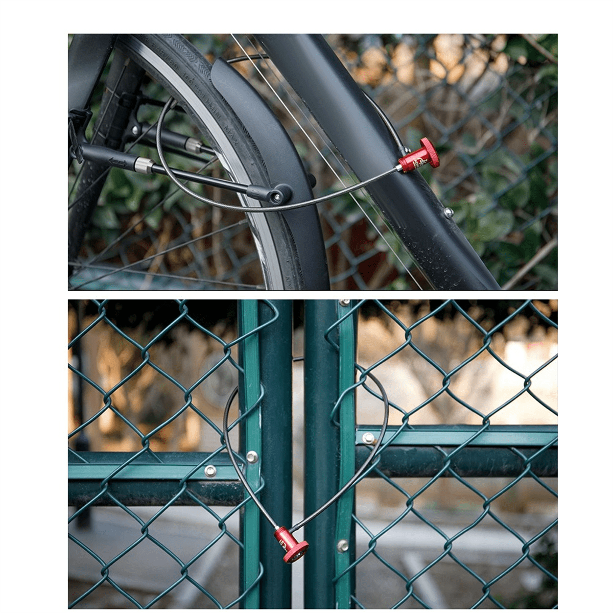 Bike Lock Mountain Road Bike Hidden Steel Cable Lock Portable Helmet Lock Key Lock Anti-Theft Lock Bike R
