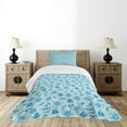 thumbnail image 4 of Ambesonne Compass Quilted Bedspread Set 2 Pcs, Nautical Seagull Knot, Twin Size, Mint Green Blue, 4 of 5