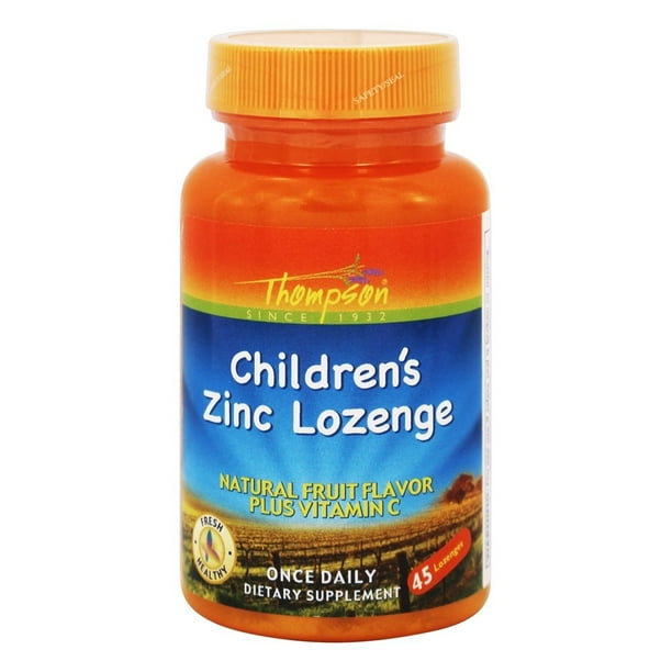 Thompson Children's Zinc Lozenge Natural Fruit Flavor 45 Lozenges
