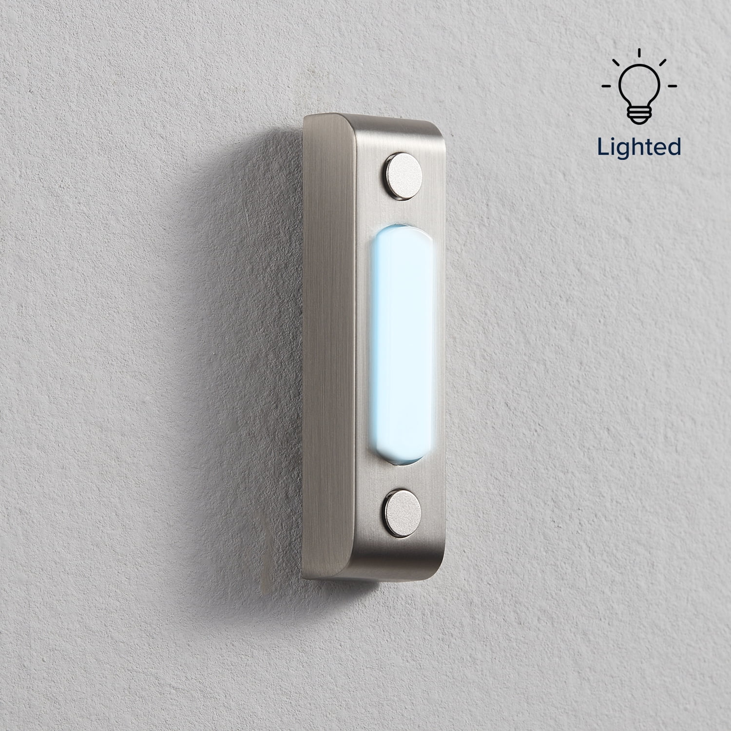 Heath Zenith Heath Zenith Satin Nickel Metal Wired Lighted Push Doorbell Button