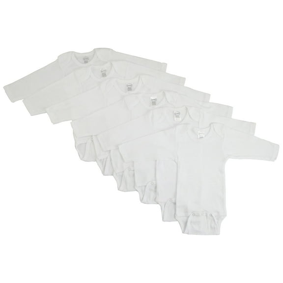 Long Sleeve White Onezie 6 Pack