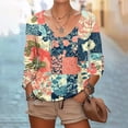 thumbnail image 5 of T-shirt Imprimé à Manches Longues pour Femmes, Col Rond, Polyester Léger, Coupe Régulière, Haut d'Été Respirant, Usage Quotidien Décontracté, 5 of 5