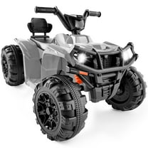 Best Choice Products 12V Kids Ride-On ATV Quad w/ Bluetooth, 2.4mph Max, Treaded Tires, LED Lights, Radio - Gray