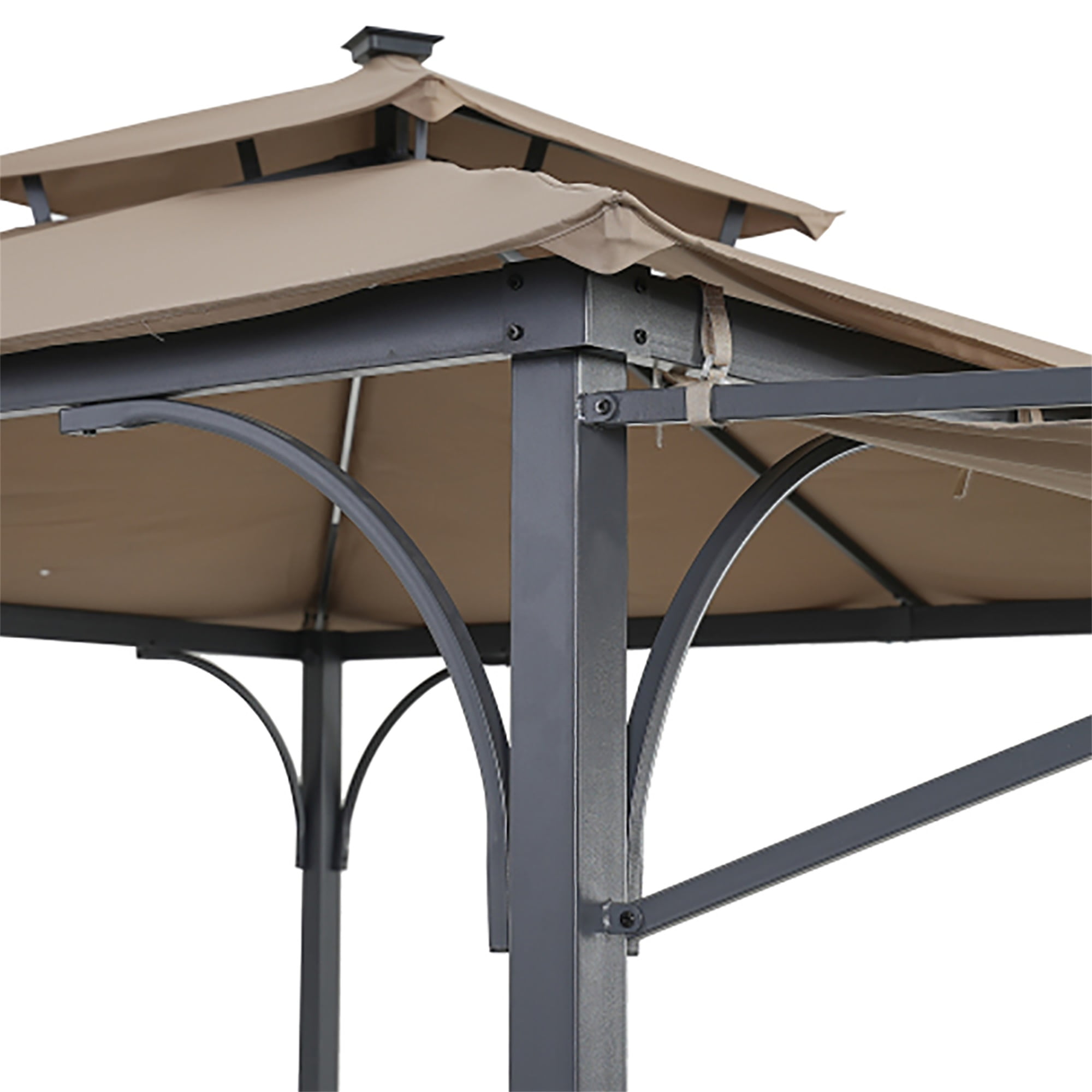 Kadyn Hard Top Gazebo, Outdoor Rooftop Canopy Tent, Permanent Gazebo with Extended Side Canopy/Awning and LED Lights, Garden, Patio, Lawn Parasol Kadyn Hard Top Gazebo, Outdoor Rooftop Canopy Tent, Permanent Gazebo with Extended Side Canopy/Awning and LED Lights, Garden, Patio, Lawn Parasol