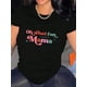thumbnail image 1 of Camiseta de manga corta para mujer transpirable Moda de veranoVacation Ready Women's "Oh What Fun Mama" Graphic Tee - Playful Colorful Letter Print, Casual Short Sleeve T-Shirt, Comfortable Summer T, 1 of 7