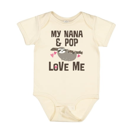 

Inktastic Nana and Pop Love Me Sloth Gift Baby Girl Bodysuit